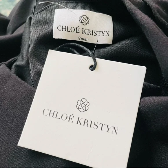 NWT Chloe Kristyn Bianca Ponte Knit Dress Long Sleeve Black Size Small - Picture 10 of 11